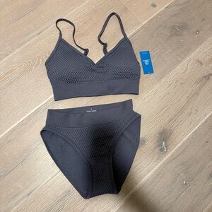 Cupshe Gray Textured Bikini Set